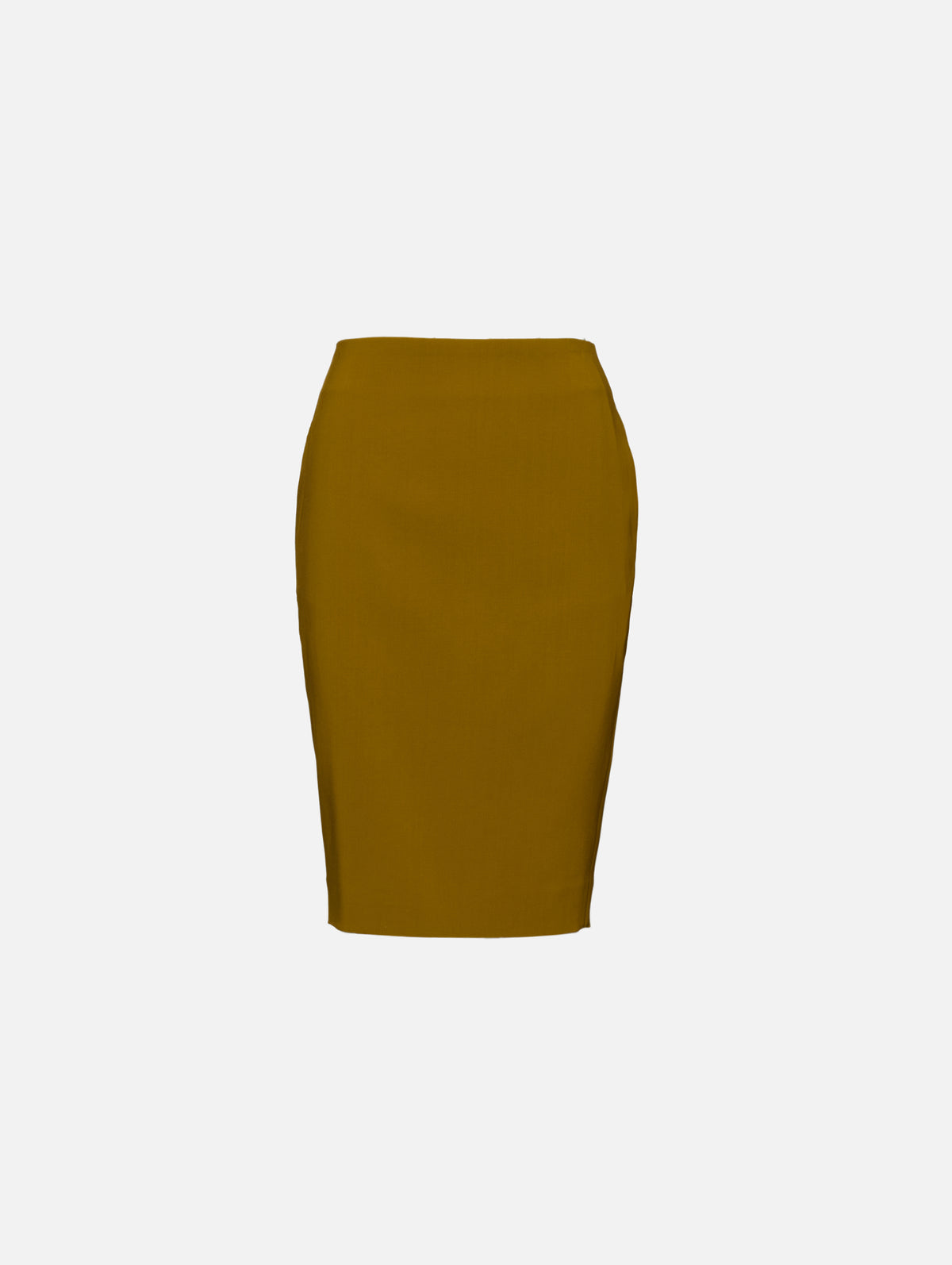 Satin Pencil Skirt,SAINT LAURENT,KAKI DORE,Image 1