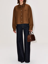 Button Up Top,MIU MIU,COGNAC,Image 2