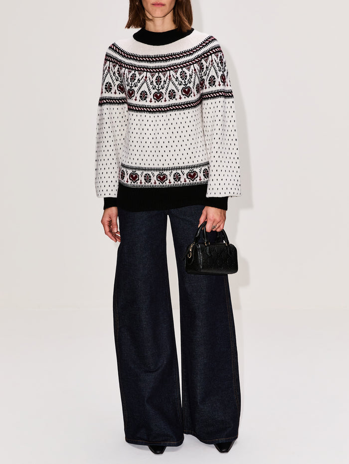 Guy Sweater,KHAITE,IVORY/RED MULTI,Image 1