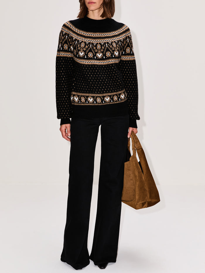 Guy Sweater,KHAITE,BLACK/CAMEL,Image 1