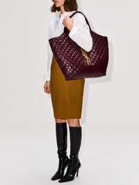 Icare Maxi Shopping Tote,SAINT LAURENT,ROUGE CABERNET,Image 2