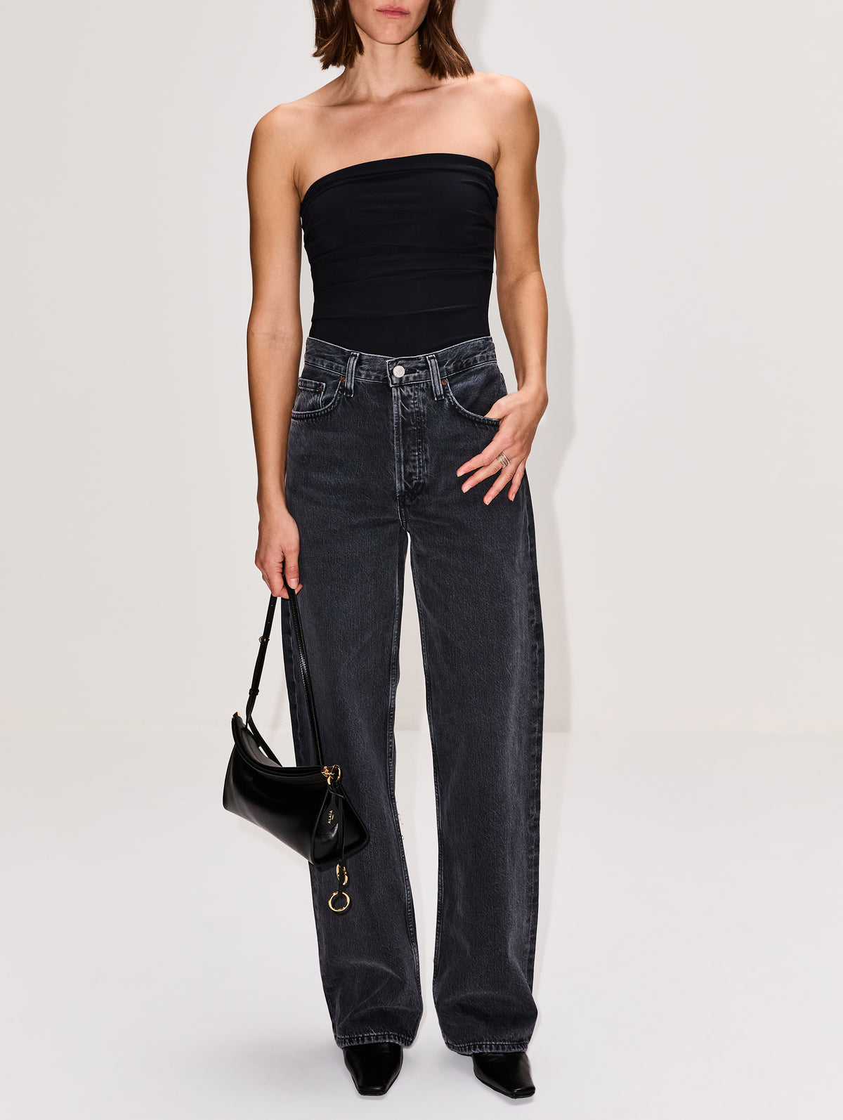 Gwyneth Bodysuit,AGOLDE,BLACK,Image 2