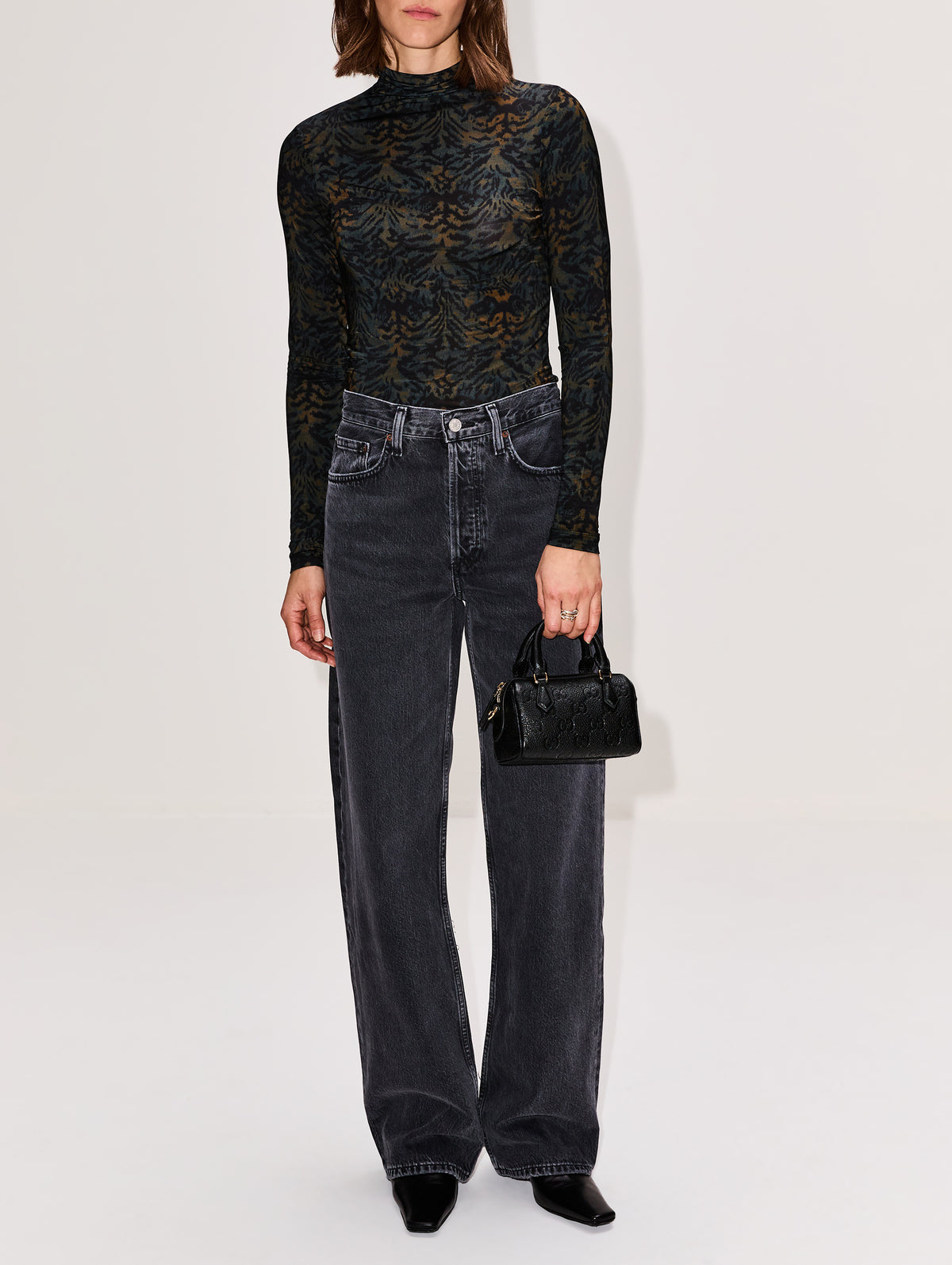 Aurelia Jersey Turtleneck Top,ULLA JOHNSON,DESERT JASPER,Image 2