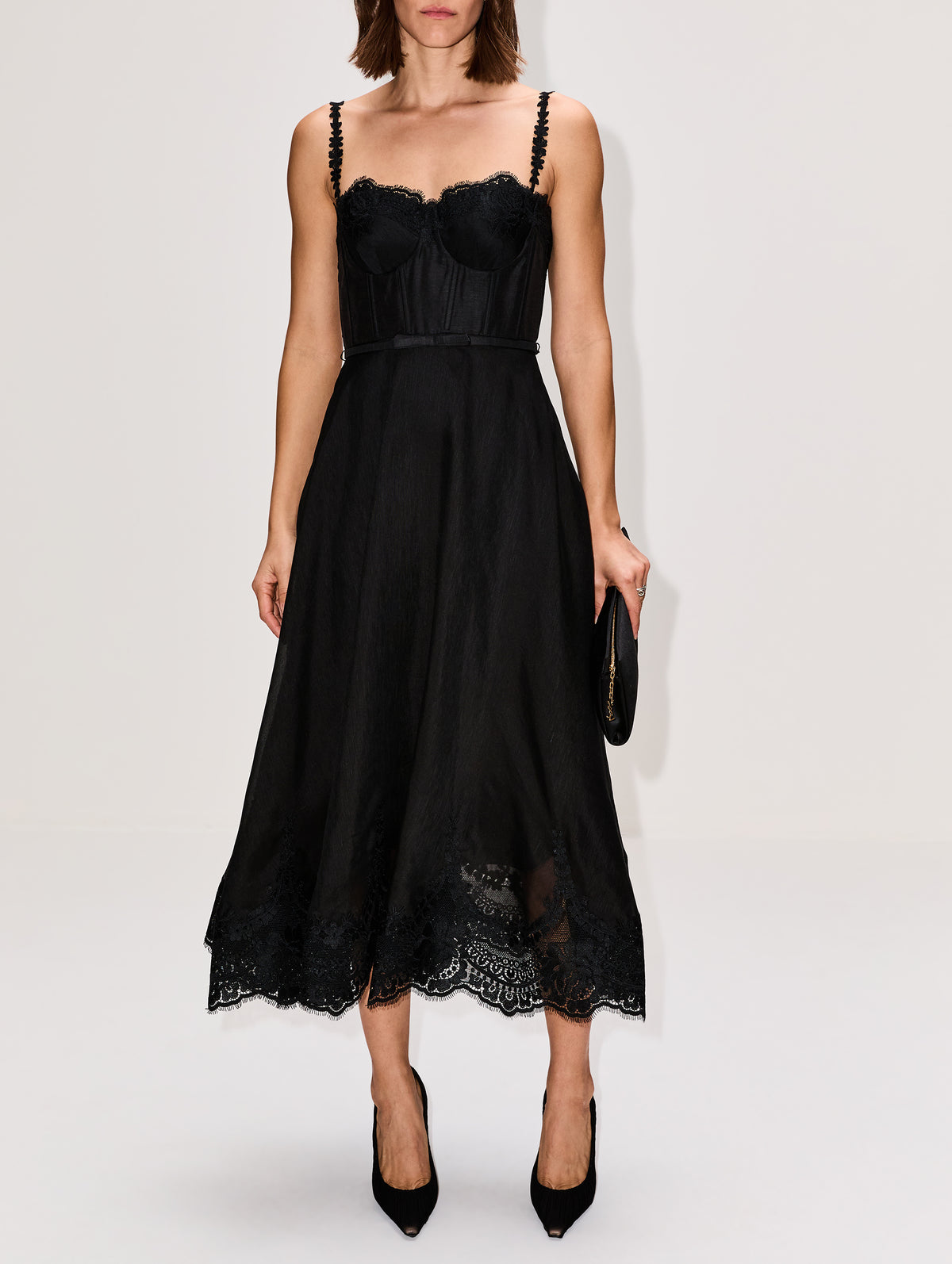 Hypnotic Lace Trim Gown,ZIMMERMANN,BLACK,Image 2