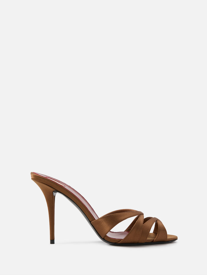 Touze Heel 95mm,SAINT LAURENT,DEEP COGNAC,Image 1