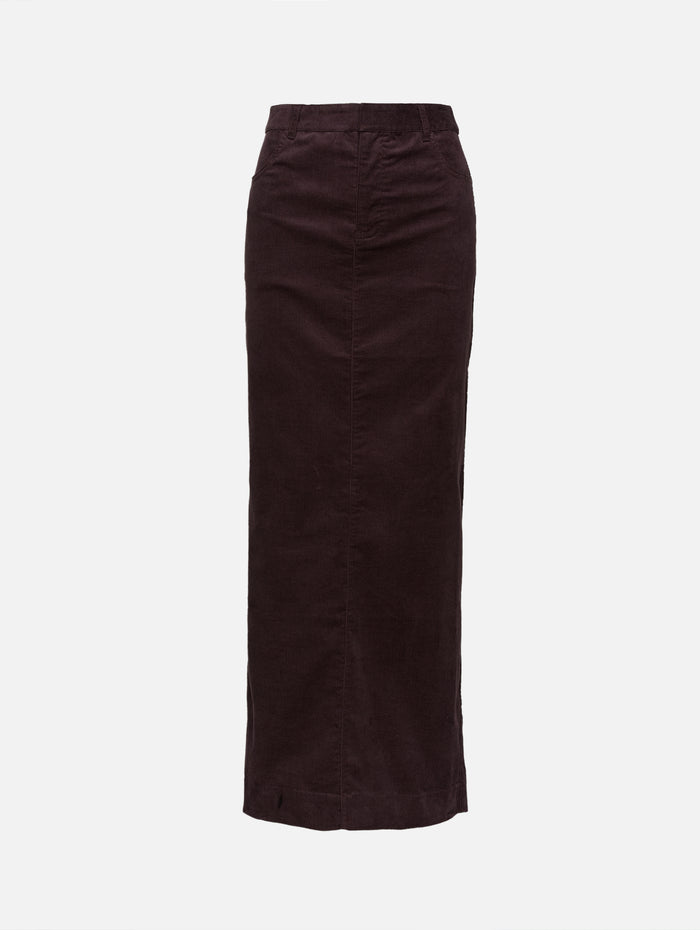 Corduroy Tailored Column Skirt,CHRISTOPHER ESBER,MALBEC,Image 1