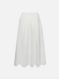 Broderie Midi Skirt,MATTEAU,WHITE,Image 1