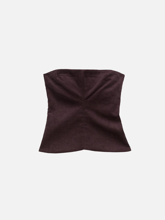 Corduroy Sculpted Bustier Top,CHRISTOPHER ESBER,MALBEC,Image 1