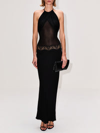 Draped Tulle Column Dress,CHRISTOPHER ESBER,BLACK,Image 2