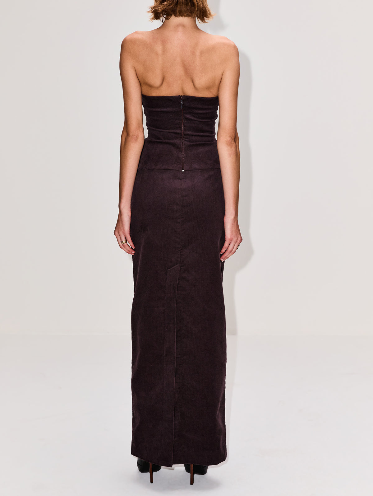 Corduroy Tailored Column Skirt,CHRISTOPHER ESBER,MALBEC,Image 4