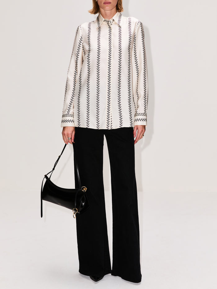 Cruz Shirt,GABRIELA HEARST,IVORY MULTI,Image 1