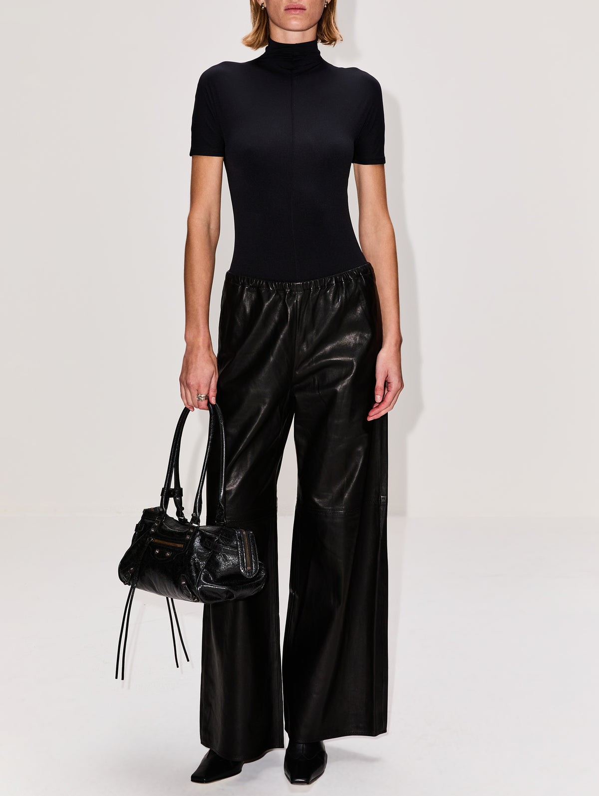 Leather Colby Pant,LA LIGNE,BLACK,Image 2