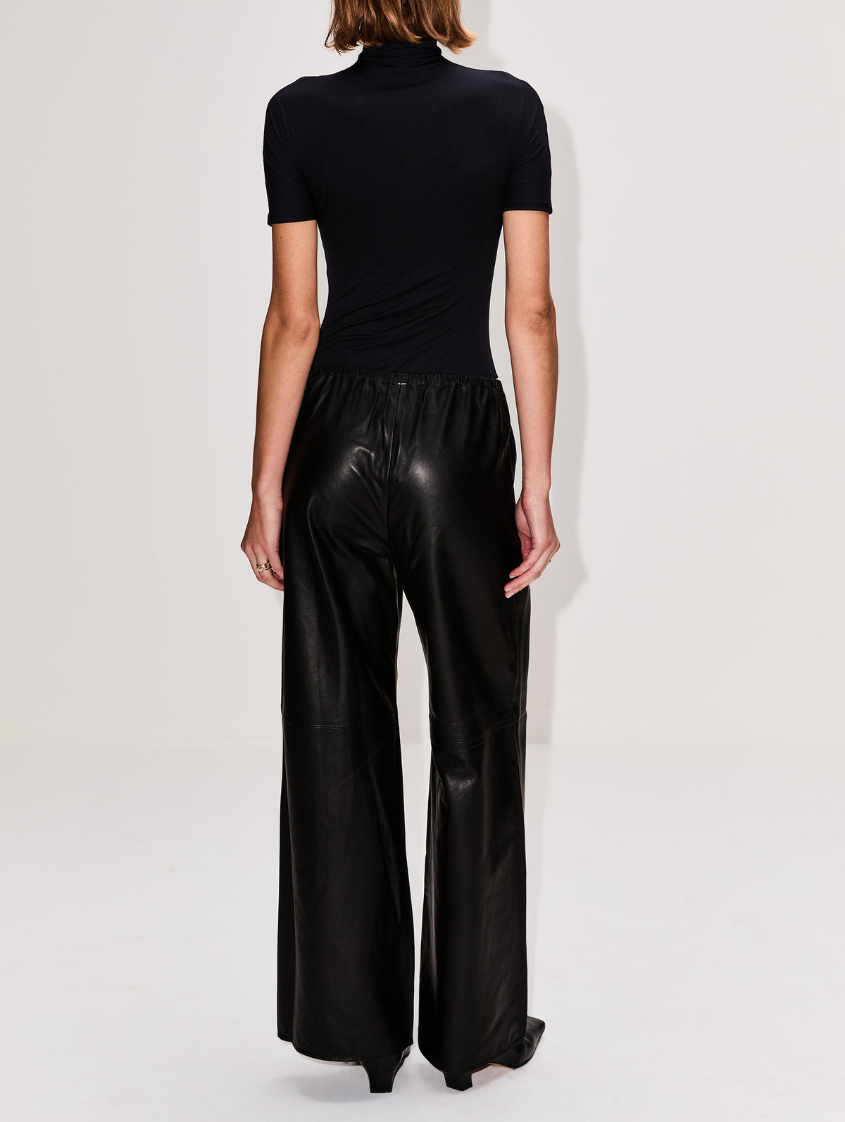 Leather Colby Pant,LA LIGNE,BLACK,Image 4