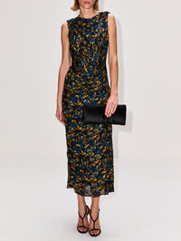 Printed Draped Dress,LA LIGNE,YELLOW MULTI,Image 2