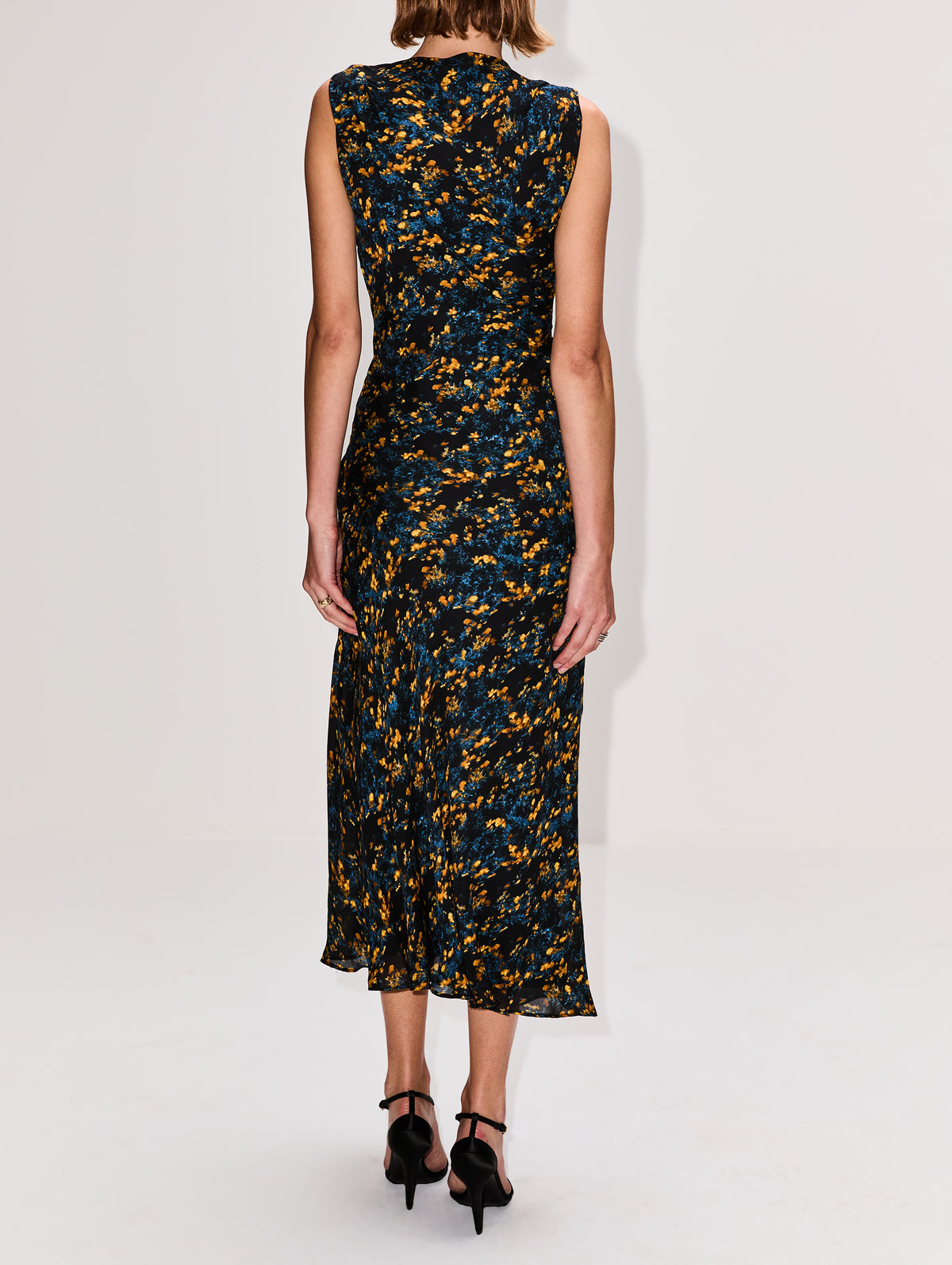 Printed Draped Dress,LA LIGNE,YELLOW MULTI,Image 4