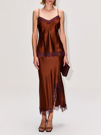 Lace Camisole,LA LIGNE,RUST BURGUNDY,Image 2