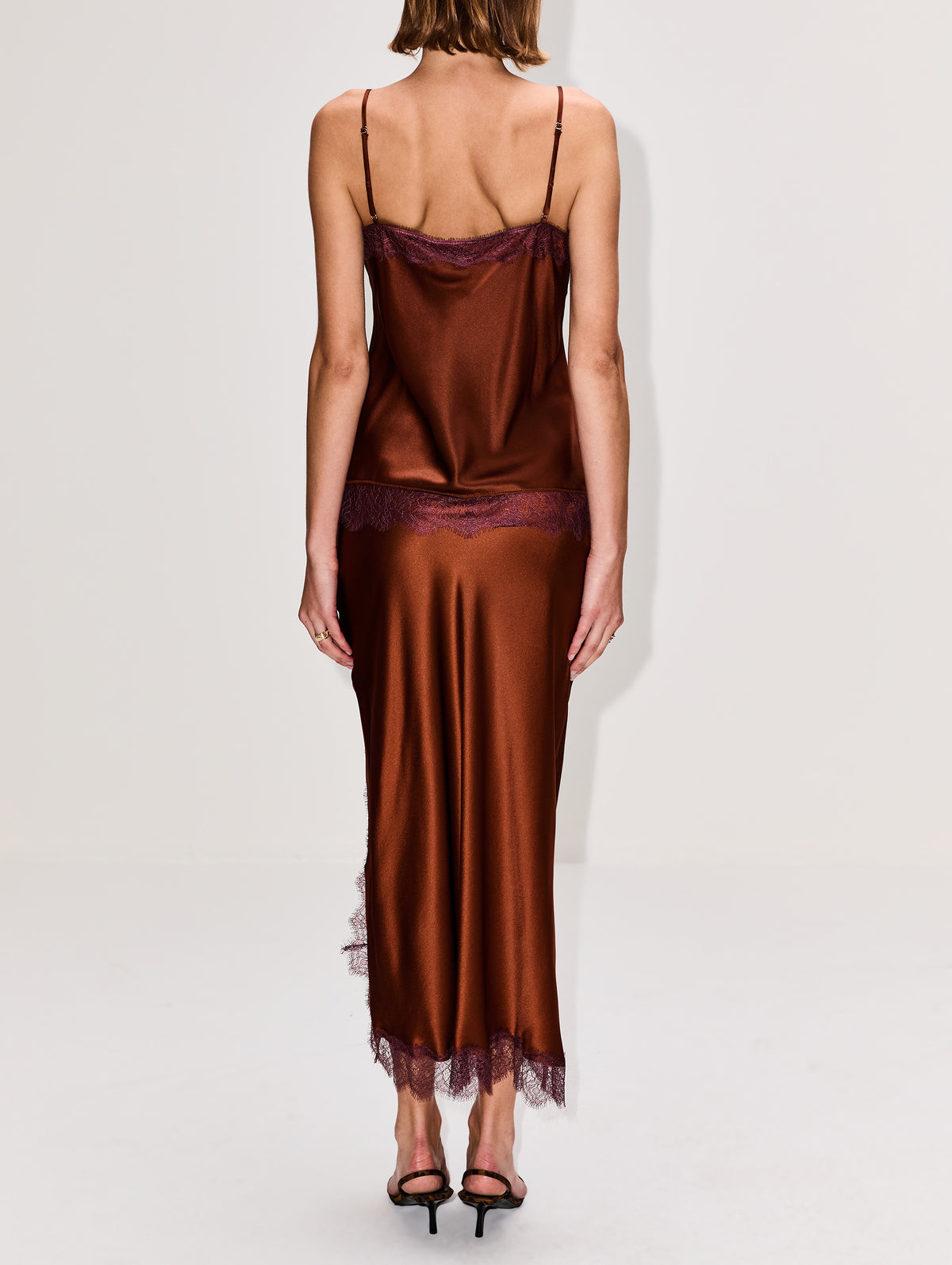 Lace Camisole,LA LIGNE,RUST BURGUNDY,Image 3