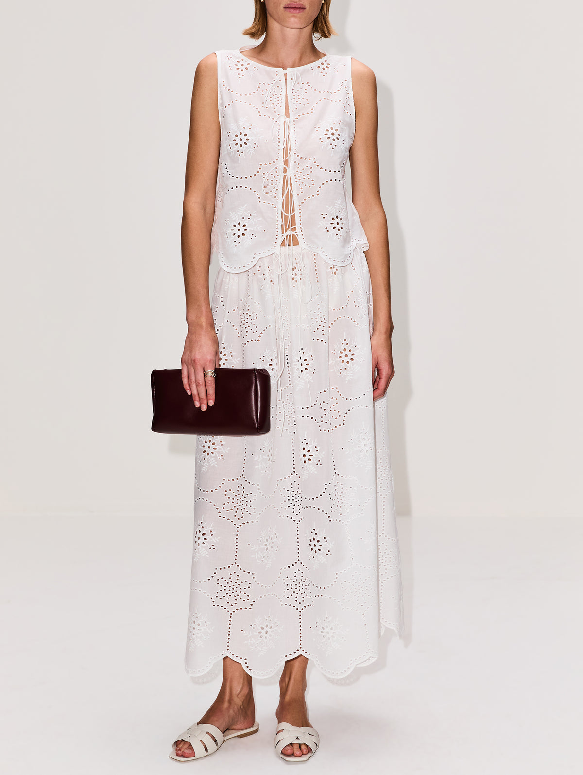 Matteau | Broderie Midi Skirt