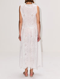 Broderie Midi Skirt,MATTEAU,WHITE,Image 4