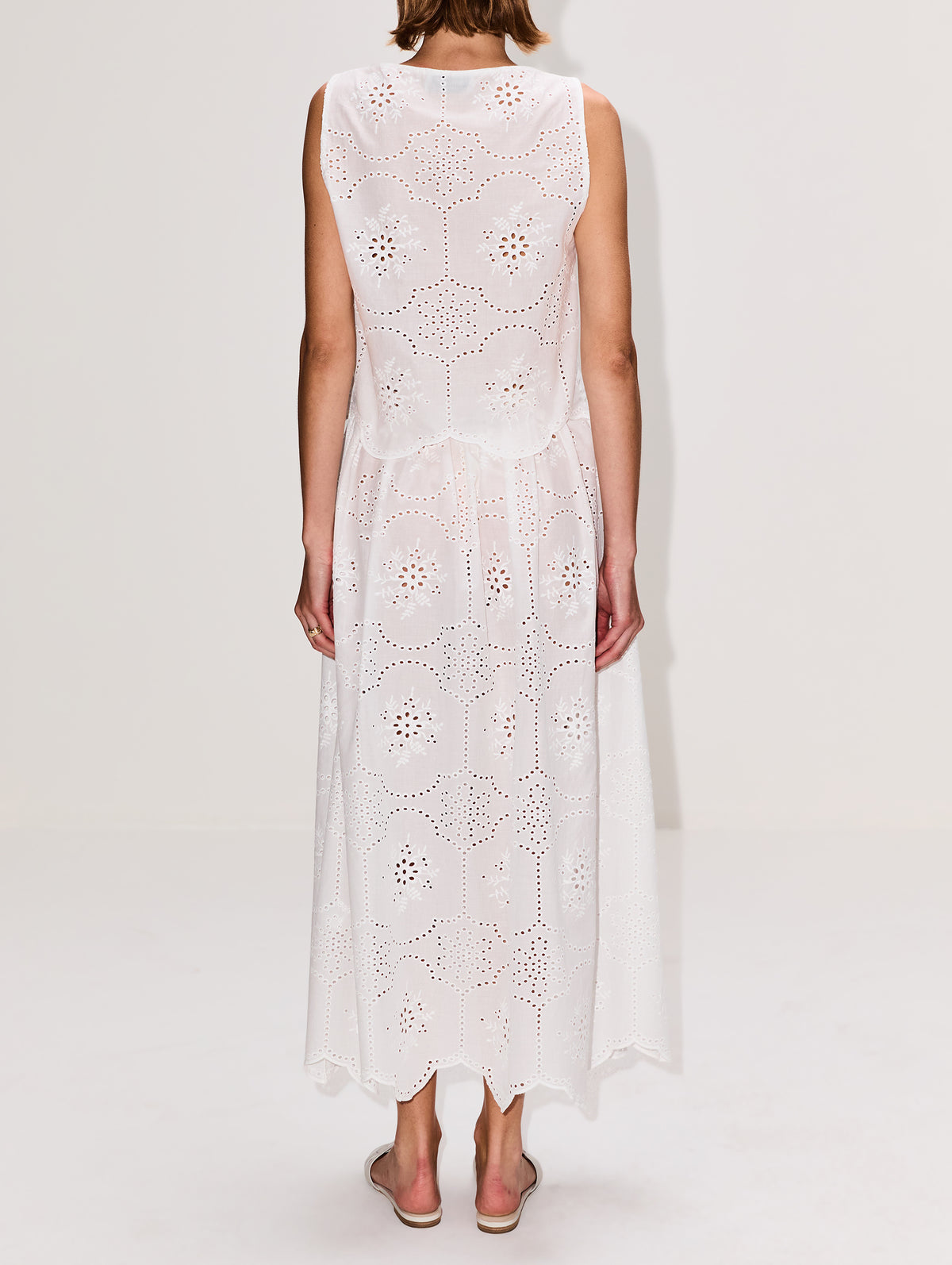 Broderie Tie Blouse,MATTEAU,WHITE,Image 3