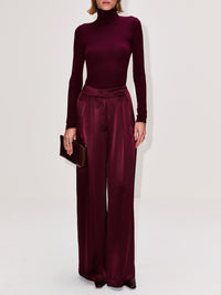 Brooke Pleat Trouser,SABLYN,BORDEAUX,Image 2