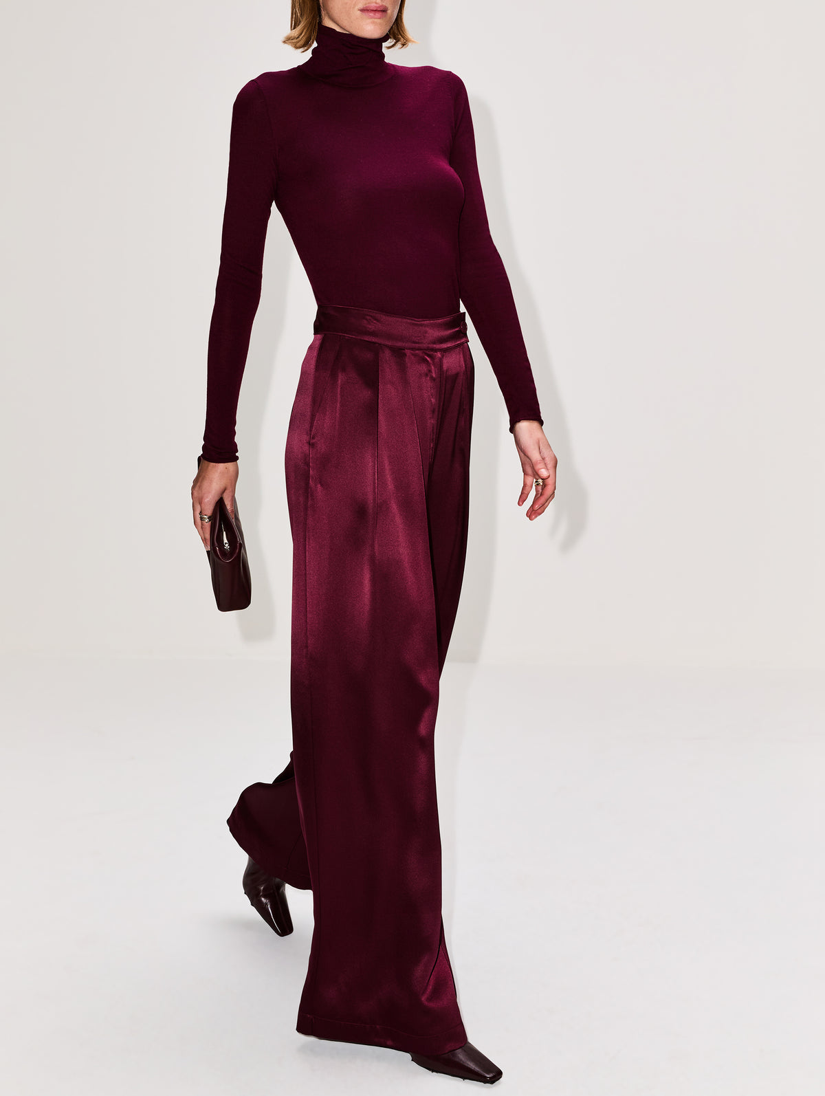 Brooke Pleat Trouser,SABLYN,BORDEAUX,Image 3