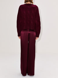 Tristan Cable Knit Sweater,SABLYN,BORDEAUX,Image 3