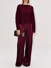 Tristan Cable Knit Sweater,SABLYN,BORDEAUX,Image 2