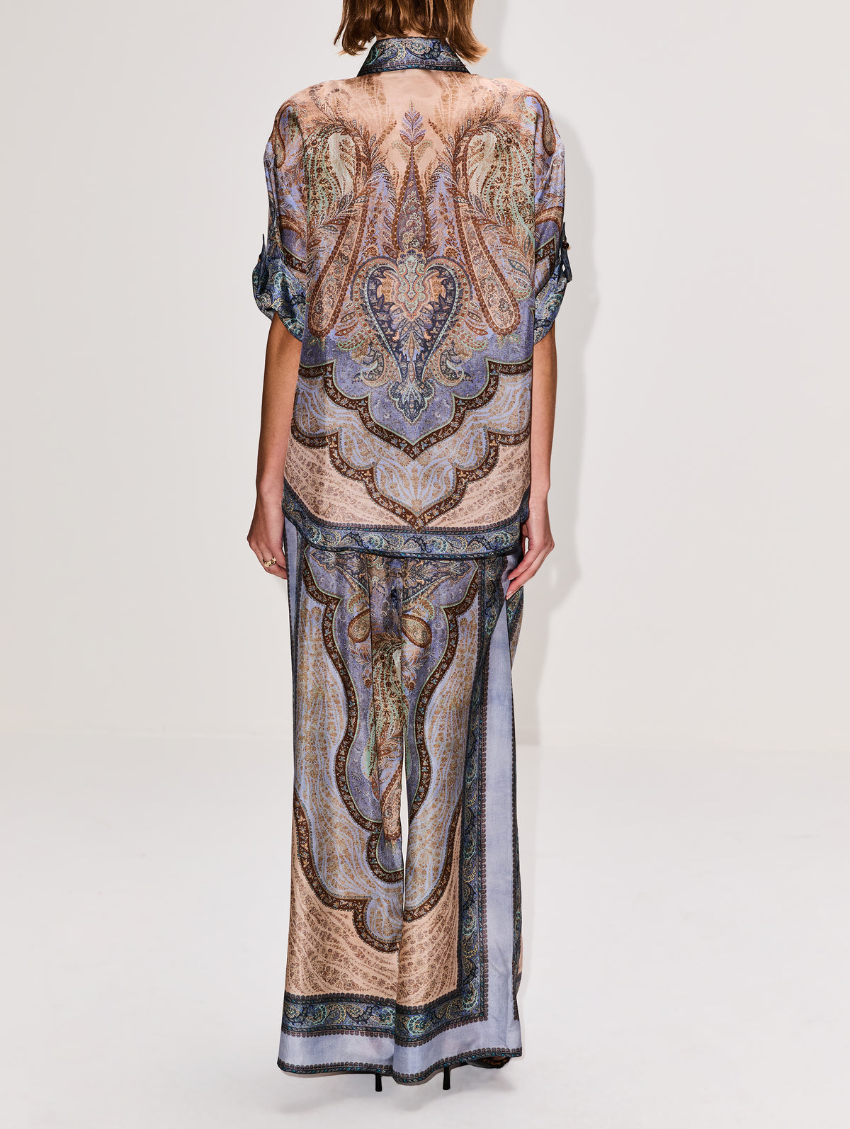 Wanderlust Short Sleeve Shirt,ZIMMERMANN,TAPESTRY BLUE MULTI,Image 3