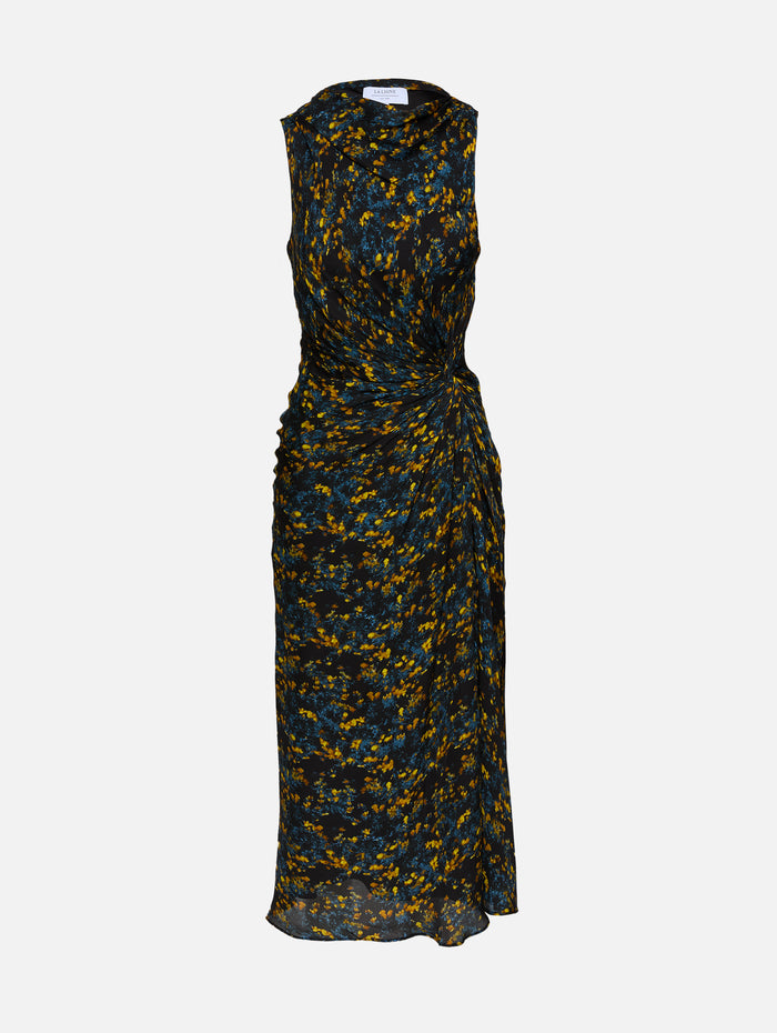 Printed Draped Dress,LA LIGNE,YELLOW MULTI,Image 1