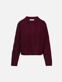 Tristan Cable Knit Sweater,SABLYN,BORDEAUX,Image 1