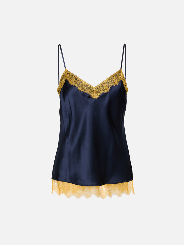 Lace Camisole,LA LIGNE,MIDNIGHT/MUSTARD,Image 1