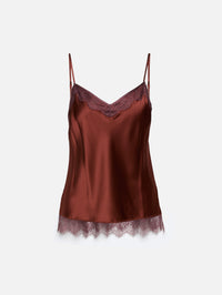 Lace Camisole,LA LIGNE,RUST BURGUNDY,Image 1