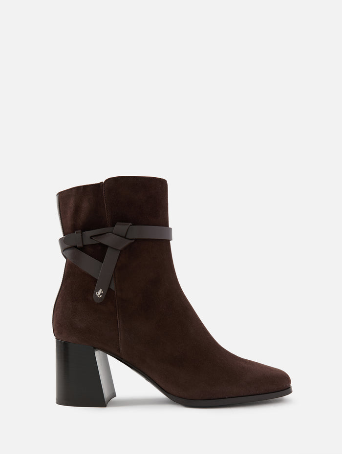 Lawton Bootie 65mm,JIMMY CHOO,CHOCOLATE/CHOCOLATE,Image 1