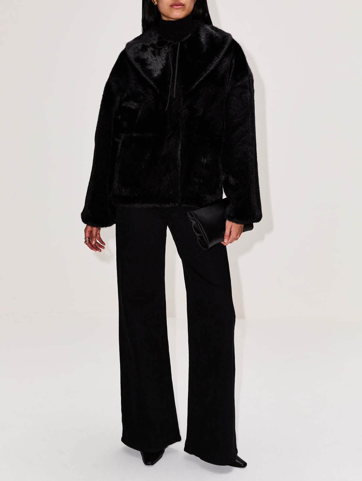 Jacquie Fake Fur Jacket,BY MALENE BIRGER,BLACK,Image 2