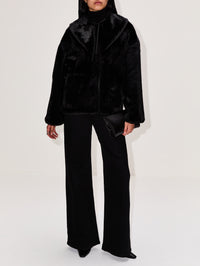 Jacquie Fake Fur Jacket,BY MALENE BIRGER,BLACK,Image 2