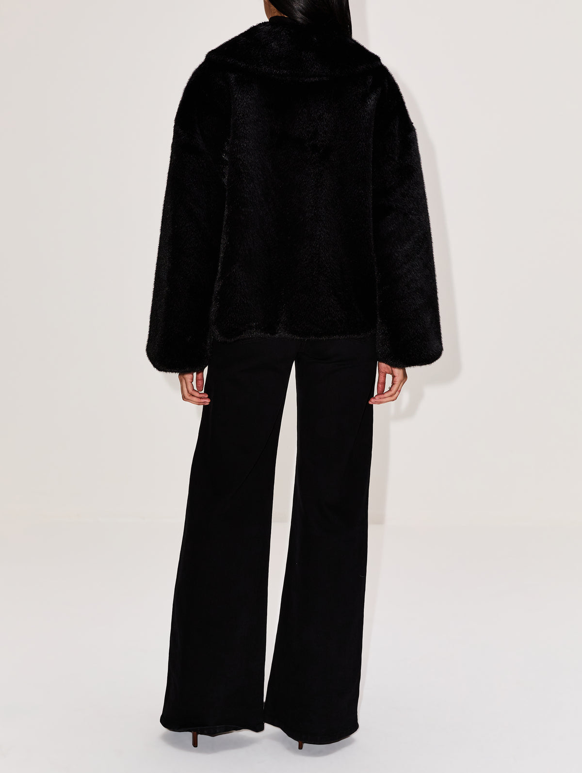 Jacquie Fake Fur Jacket,BY MALENE BIRGER,BLACK,Image 3
