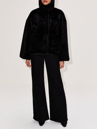 Jacquie Fake Fur Jacket,BY MALENE BIRGER,BLACK,Image 4