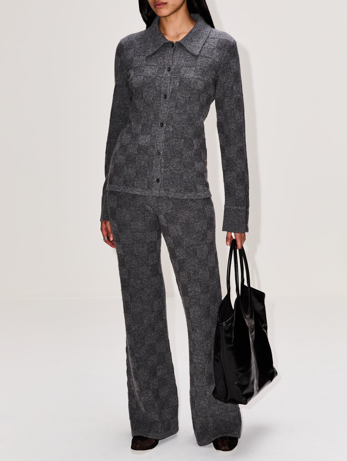 Checkerboard Pant,THE ELDER STATESMAN,GRANITE,Image 2