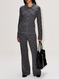 Checkerboard Pant,THE ELDER STATESMAN,GRANITE,Image 2