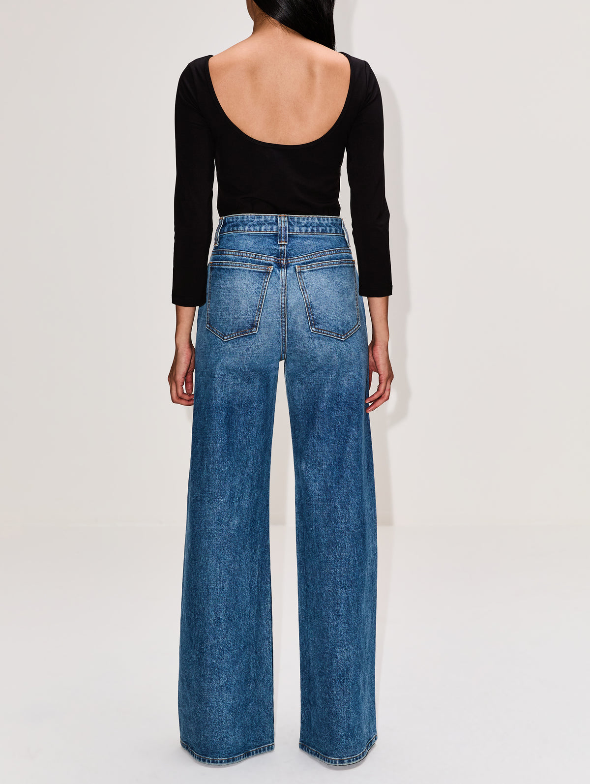 Soft Jersey Ballerina Top,ST AGNI,JET BLACK,Image 3