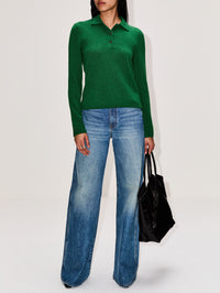Laurel Polo Top,THE ELDER STATESMAN,FERN,Image 2