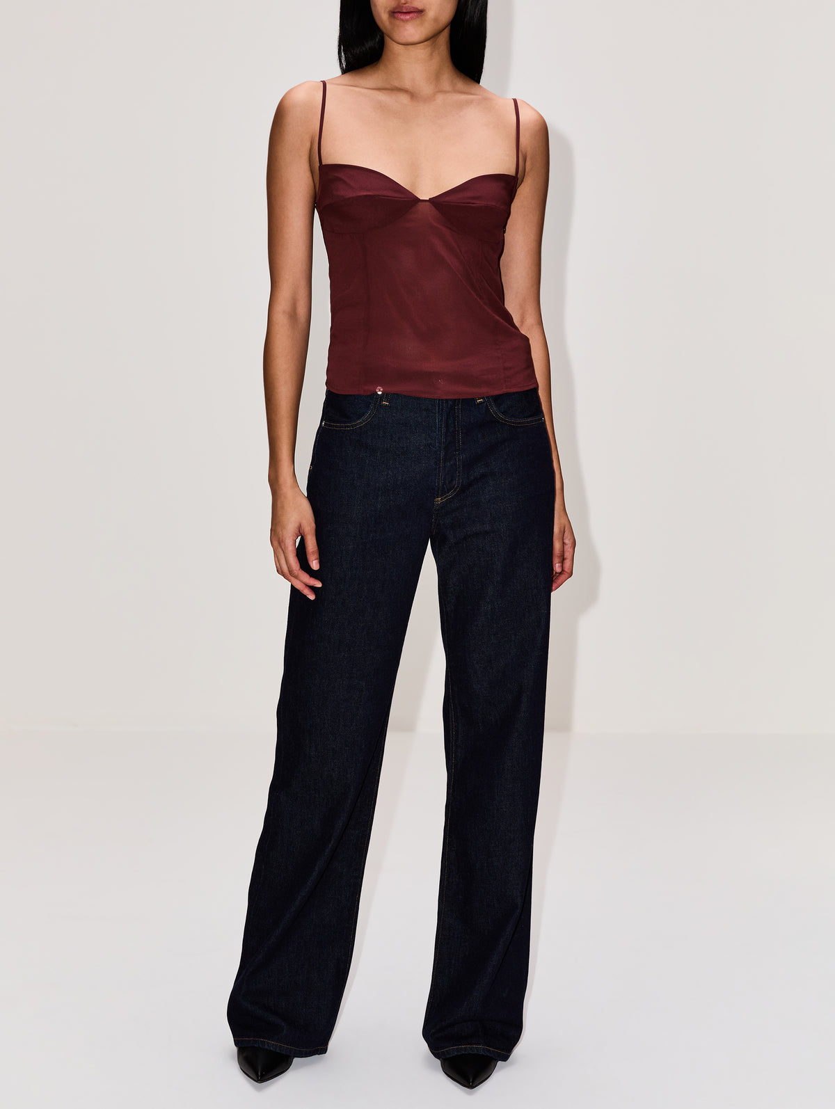 Silk Cami Top,ST AGNI,LIQUEUR,Image 2