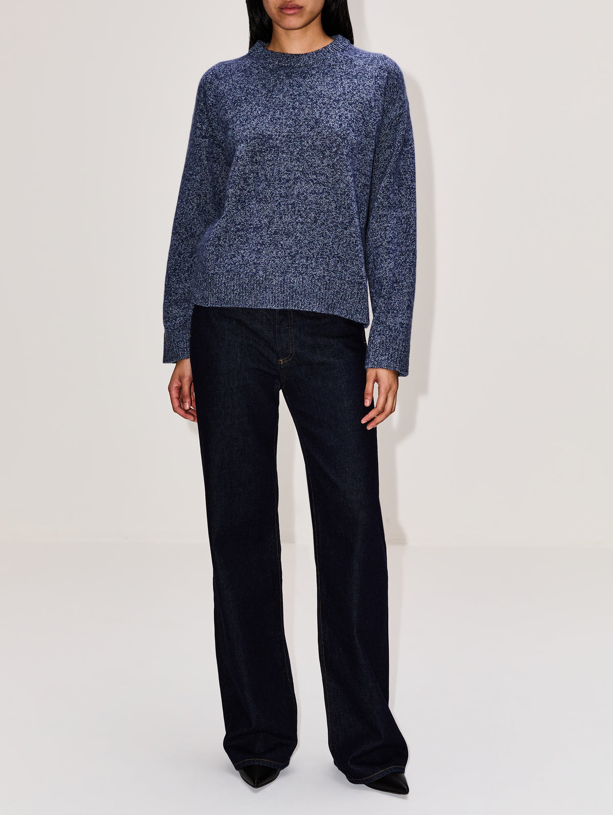 Zuma Marl Crew Sweater,THE ELDER STATESMAN,STORM TWIST,Image 2