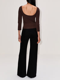 Soft Jersey Ballerina Top,ST AGNI,LIQUEUR,Image 3