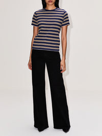 Stripe Molly Tee,LA LIGNE,NAVY/WHITE,Image 2