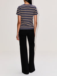 Stripe Molly Tee,LA LIGNE,NAVY/WHITE,Image 3