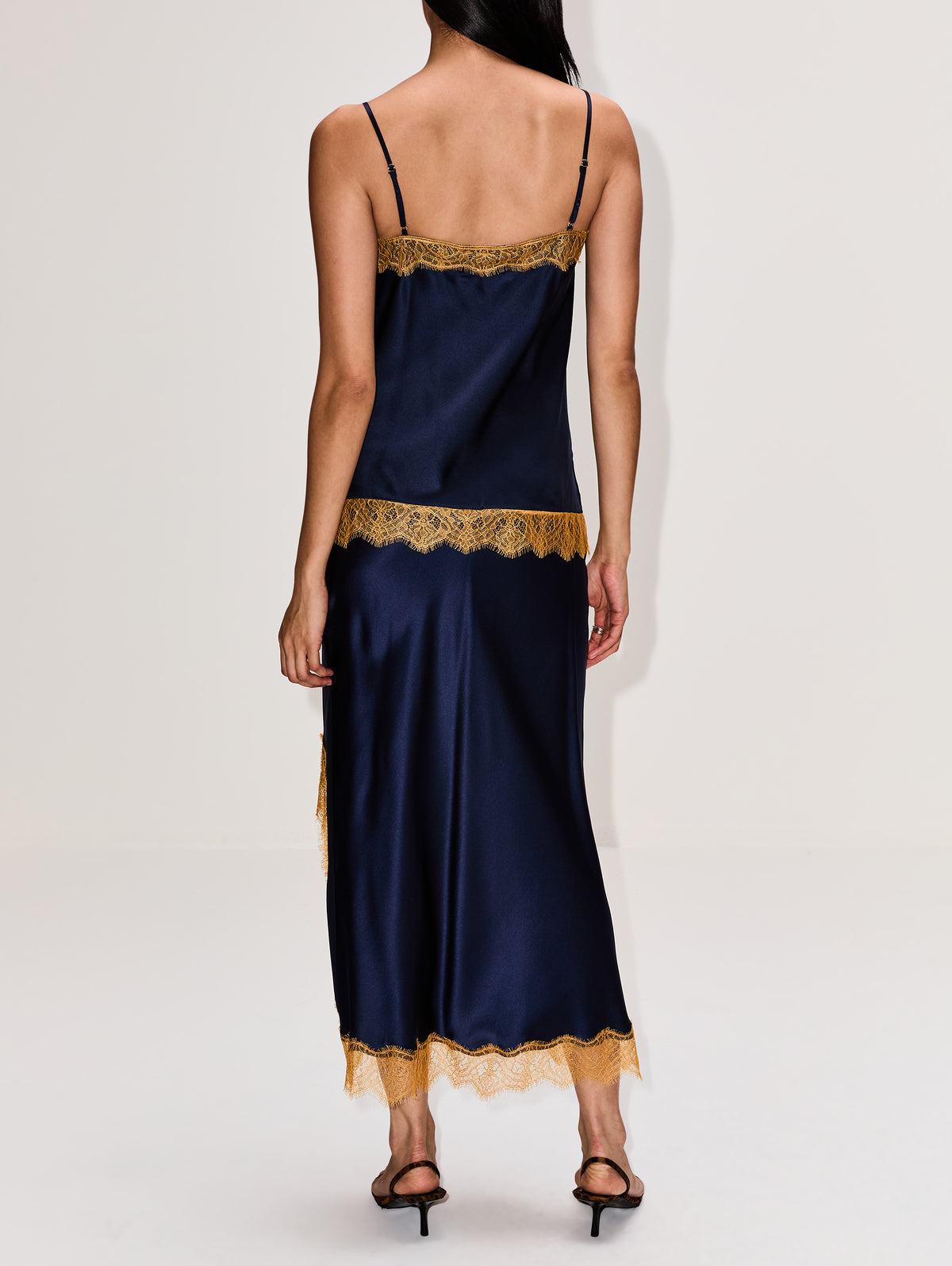 Lace Slip Skirt,LA LIGNE,MIDNIGHT/MUSTARD,Image 4