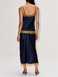 Lace Slip Skirt,LA LIGNE,MIDNIGHT/MUSTARD,Image 4