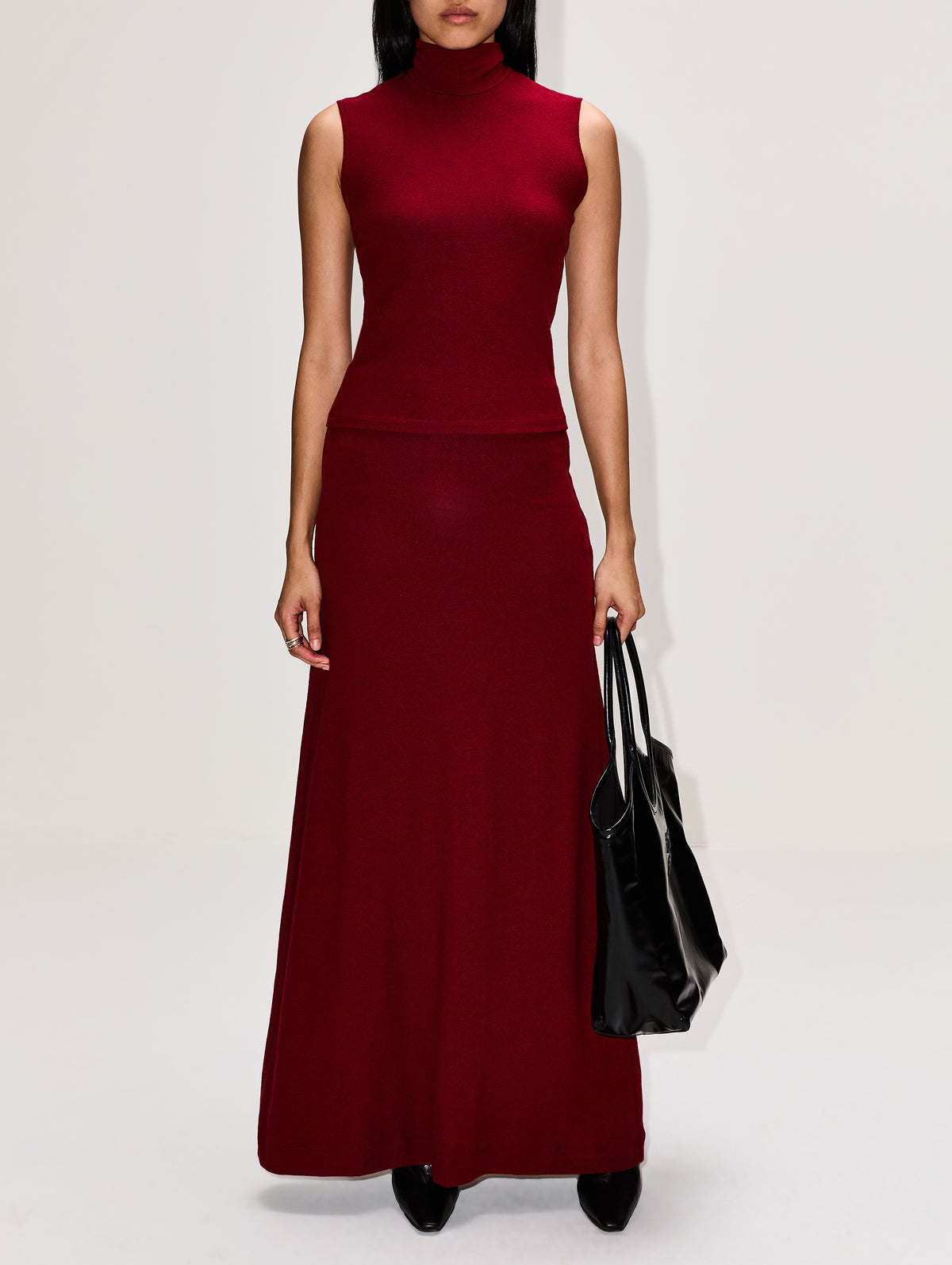 leset red dress LESET Yoko V Midi Dress in Red
